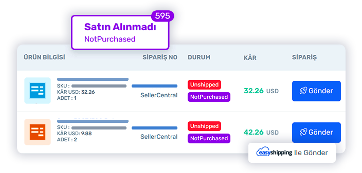 EasyInventory ile siparişlerinizi otomatik gönderin